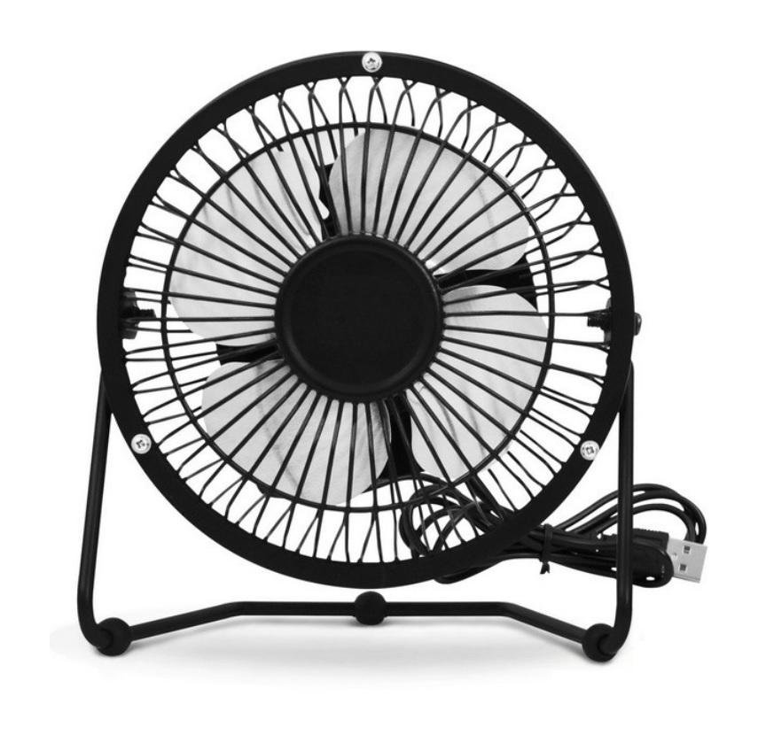Mini Ventilador Usb Compacto De Mesa Para Computador Notebook, Preto - Bivolt