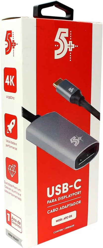 Imagem 5 de 5 do produto Adaptador USB-C Para Dispalyport Fêmea, Pix , 60Hz - 018-7456