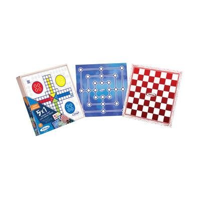 Kit 3 em 1 Damas Ludo e Trilha Jogos Classicos de Tabuleiro em