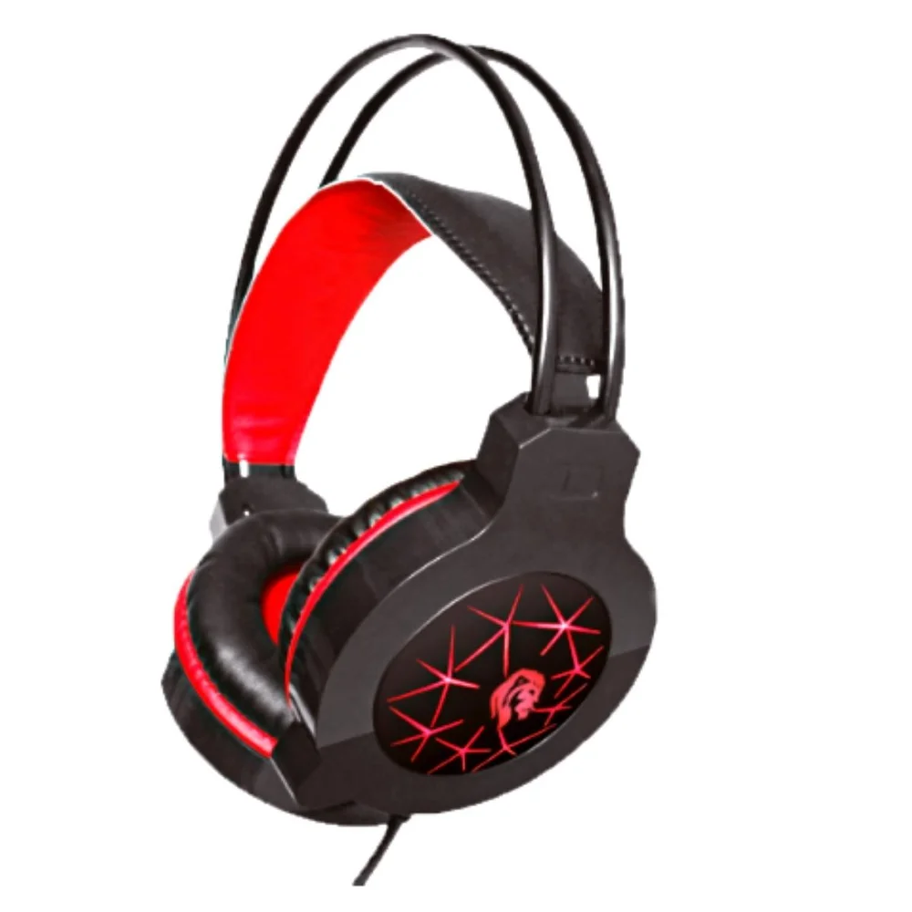 Imagem 4 de 5 do produto Headset Gamer Hayom HF2200, Microfone, LED, Conector P2/USB, Para Energia, Preto E Vermelho