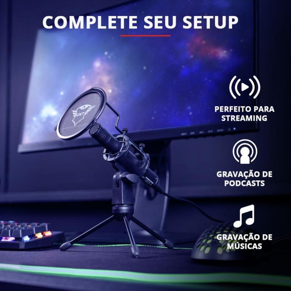 Imagem 2 de 5 do produto Microfone Trust Streaming GXT 241 Podcast, Velica, USB, com Tripé