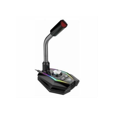 Microfone Gamer de Mesa Havit Gamenote Podcast, USB, RGB - GK56