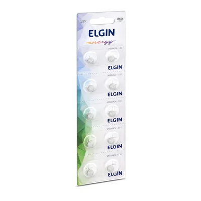 Bateria Pilha Elgin Botão Alcalina 1,5v Cartela C/10 Un - Lr626 - Elgin