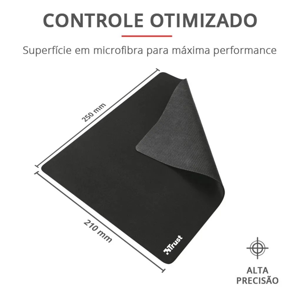 Imagem 4 de 5 do produto Mousepad Trust, Médio, Neoprene, 25Cmx21Cm - 24193