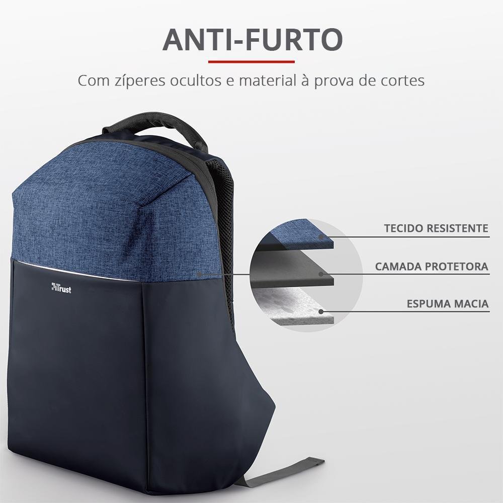 Imagem 5 de 5 do produto Mochila Anti Furto Nox 16" Trust Azul