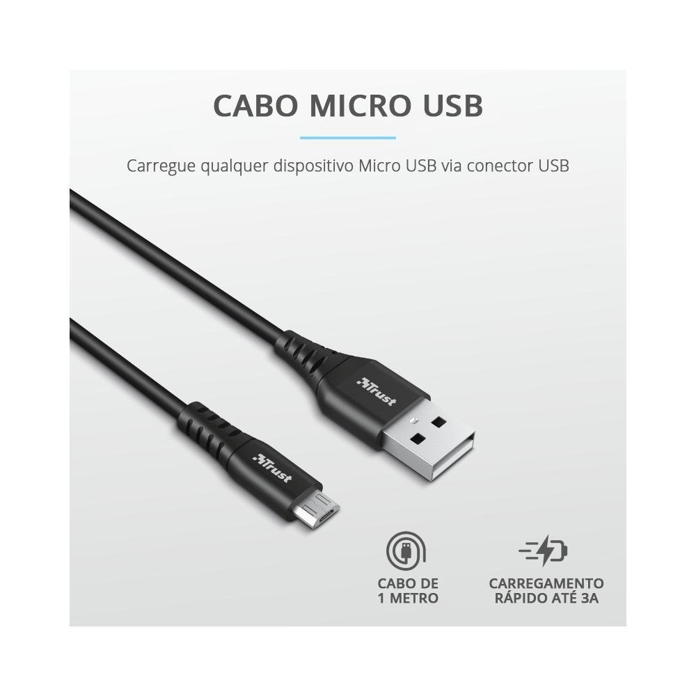 Imagem 3 de 5 do produto Cabo Usb Para Micro Usb De 1m Ndura Trust