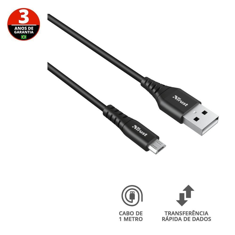 Imagem 4 de 5 do produto Cabo Usb Para Micro Usb De 1m Ndura Trust