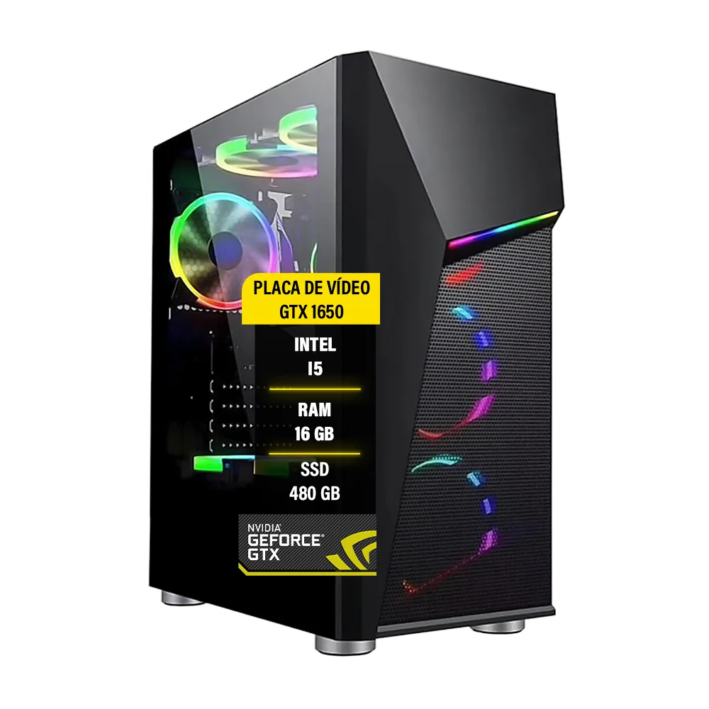 PC Gamer I5 9400 16GB, DDR4, GTX 1650, SSD 480GB, Fonte 750W