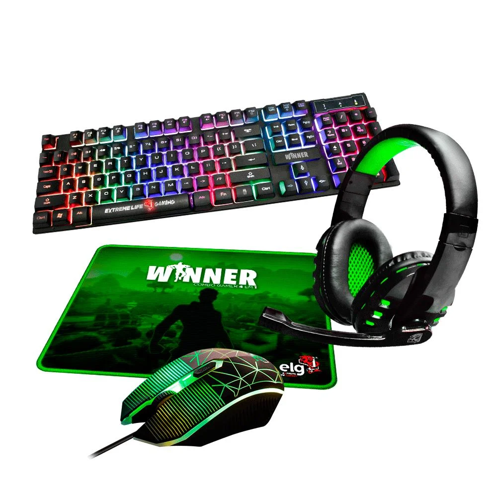 Kit Gamer ELG Winner 4 Em 1 Cgwn41 KaBuM