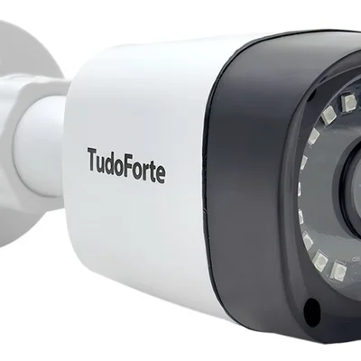 Câmera De Segurança Tudo Forte Bullet,  Full HD, 1080P, Lente 2.8mm, Proteção IP66, Branca