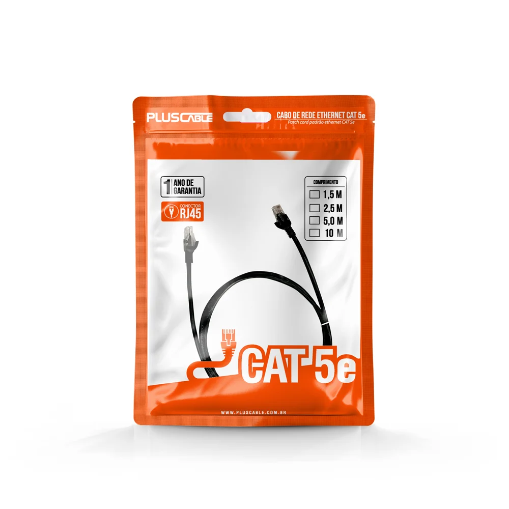 Imagem 3 de 3 do produto Cabo de Rede Plus Cable Patch Cord, CAT5E, 1.5M, Preto - PC-ETHU15BK