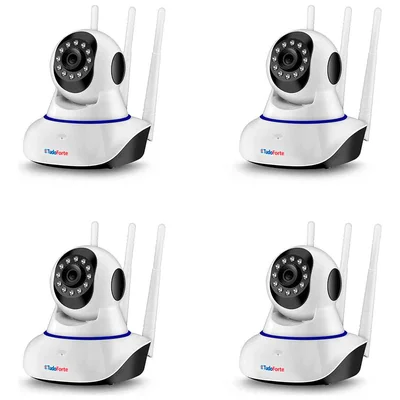 Kit 4 Câmeras De Segurança Ip Sem Fio Wifi Hd 720p Robo Wireless