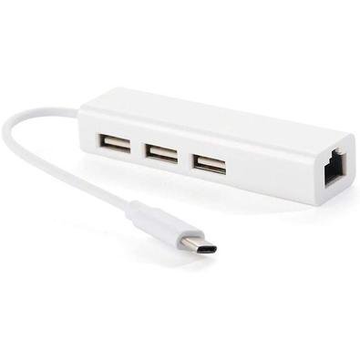 Adaptador HUB USB C Lelong De 3 USB, 1 Rj45 Lan Ethernet