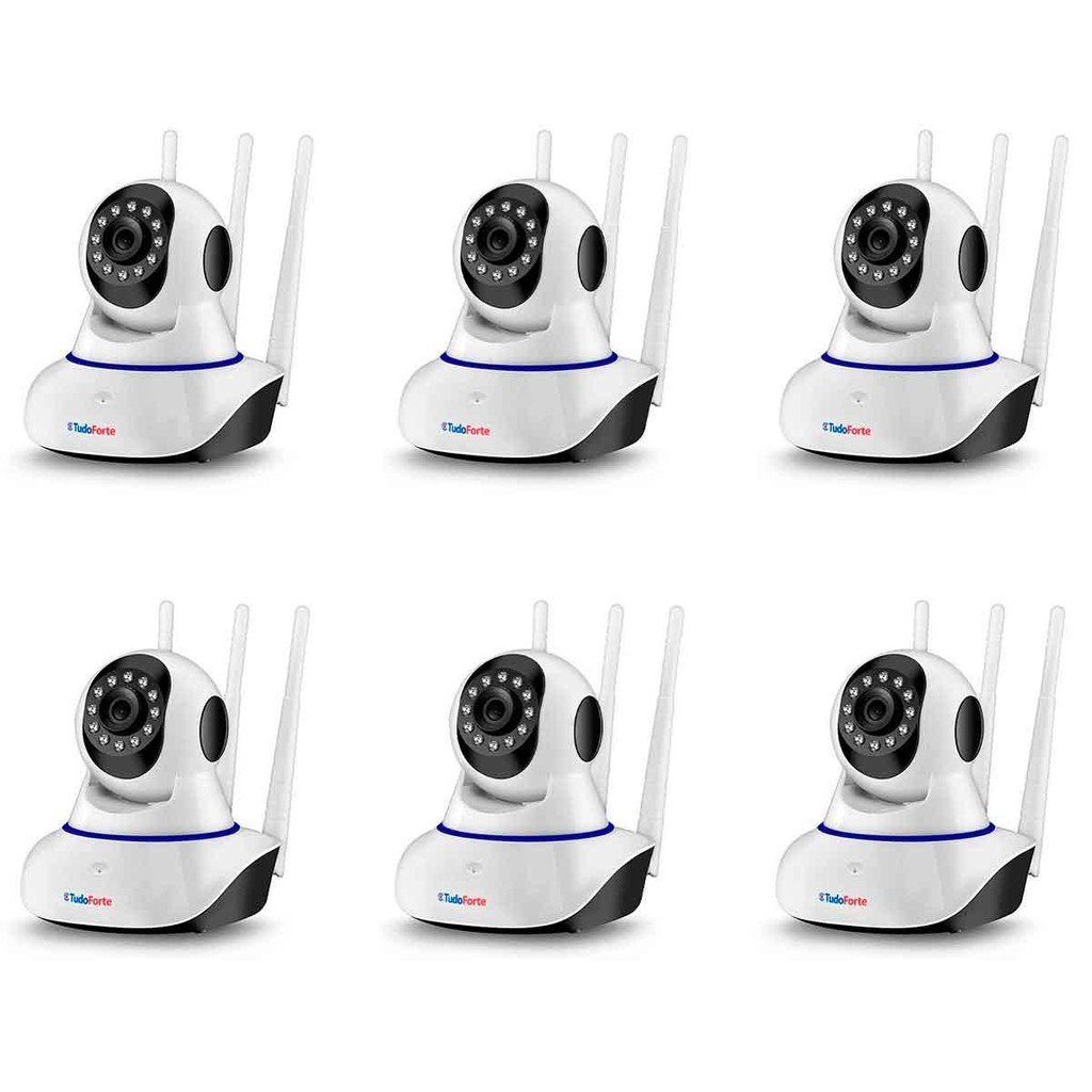 Kit - 6 Câmeras De Segurança IP, Sem Fio, Wi-Fi, HD 720p, Robo, Wireless