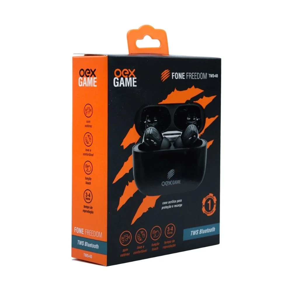 Imagem 2 de 5 do produto Fone De Ouvido Sem Fio Bluetooth Tws40 Preto - Oex