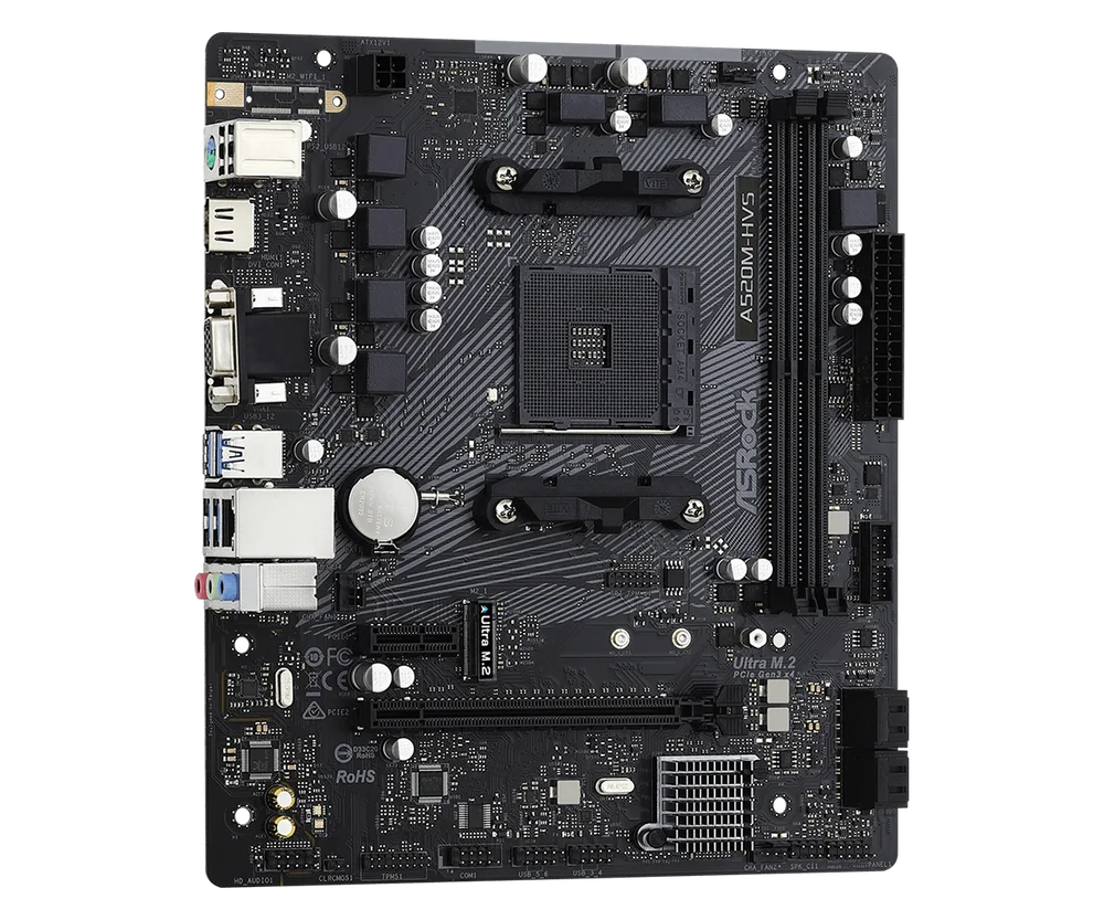Placa-Mãe AsRock A520M-HVS, AMD AM4, mATX, DDR4 - 90-MXBE60-A0UAYZ 7