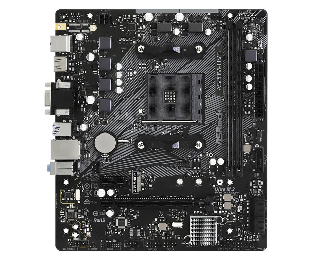 Placa-Mãe AsRock A520M-HVS, AMD AM4, mATX, DDR4 - 90-MXBE60-A0UAYZ 8