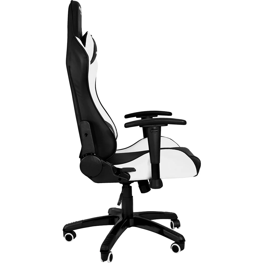 Cadeira Gamer Mymax Mx5, Até 150KG, Almofadas, Ergonômica, Couro Sintético - Preto e Branco