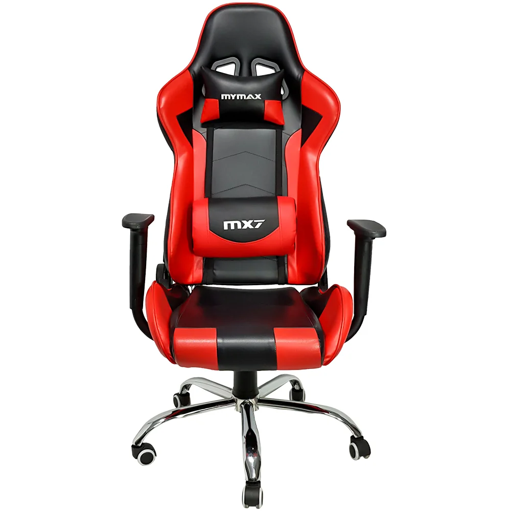 Cadeira Gamer Mymax MX7, Suporta Até 150kg, Giratória, Preto E Vermelho Cadeira Gamer Mymax MX7, Suporta Até 150kg, Giratória, Preto E Vermelho