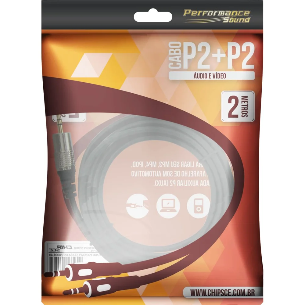 Imagem 4 de 5 do produto Cabo De Audio P2xp2 Estéreo Nickel Fitz 2mts