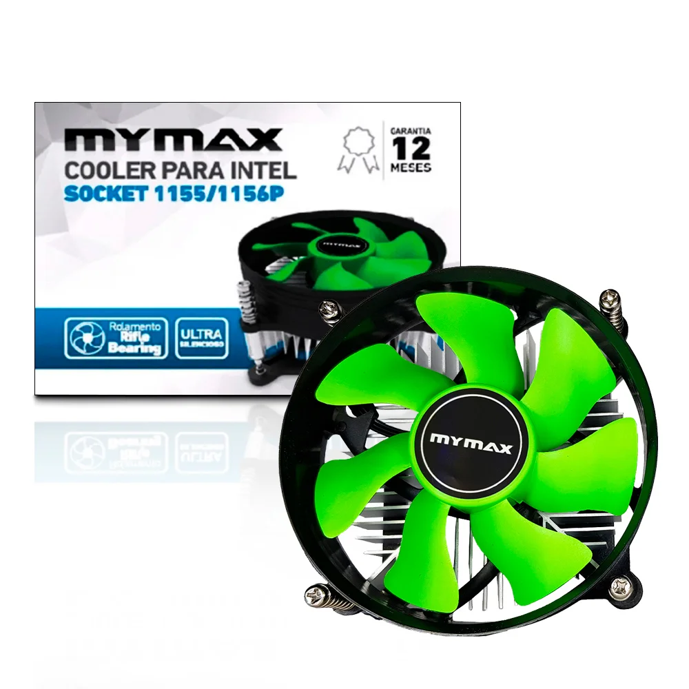 Imagem 3 de 5 do produto Cooler Para Processador Mymax, Intel, 80mm, Preto e Verde - MYC/TX900-OR