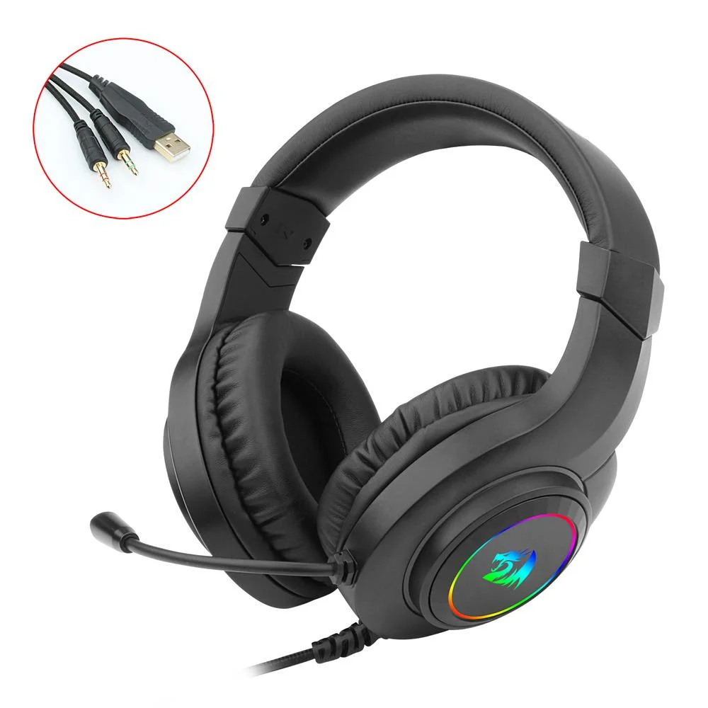 Imagem 3 de 5 do produto Headset Gamer, Redragon Hylas H260 RGB - Preto