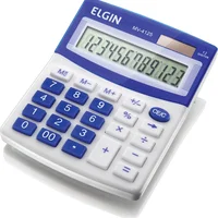 Calculadora De Mesa Visor, Alimentação Solar E Bateria, Blister, Azul - Mv4125