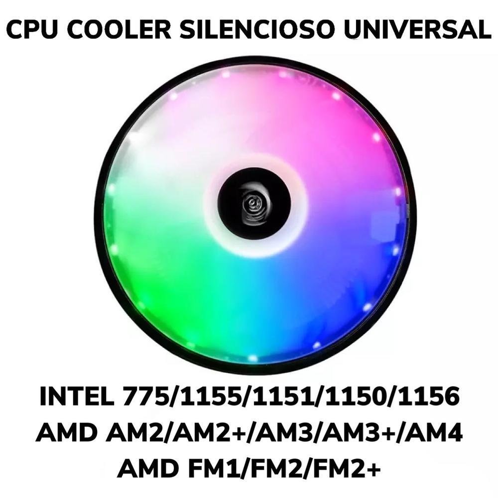 Cooler Para Processador Knup Universal, RGB LED, 65W - KP-VR301 8