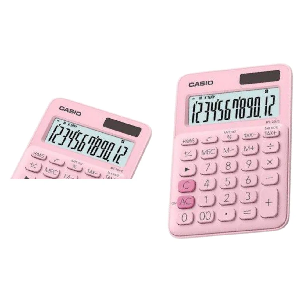 Imagem 2 de 5 do produto Calculadora De Mesa 12 Digitos Ms20uc Rosa Choque Casio