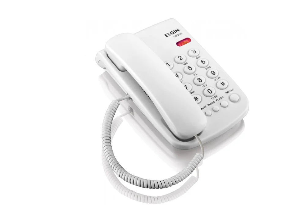 Imagem 2 de 5 do produto Telefone Com Fio De Mesa Tcf2000b Branco - Elgin