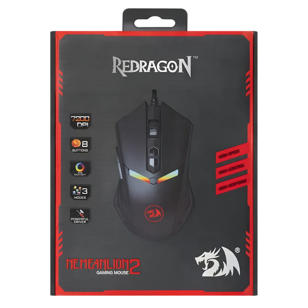 Imagem 3 de 5 do produto Mouse Gamer Redragon Nemeanlion 2, Preto - M602-1