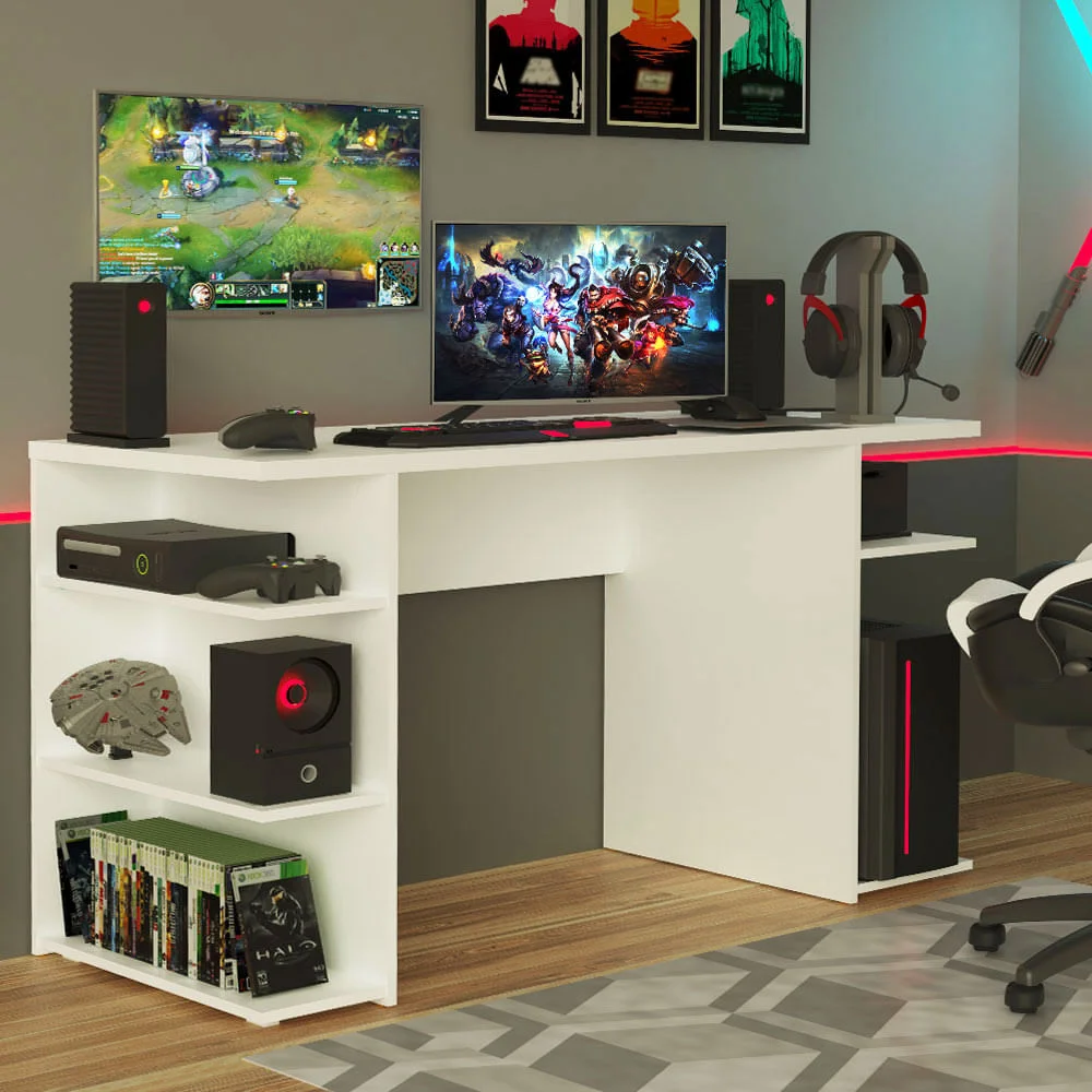 Imagem 2 de 5 do produto Mesa para Computador Madesa, Branco - 9409