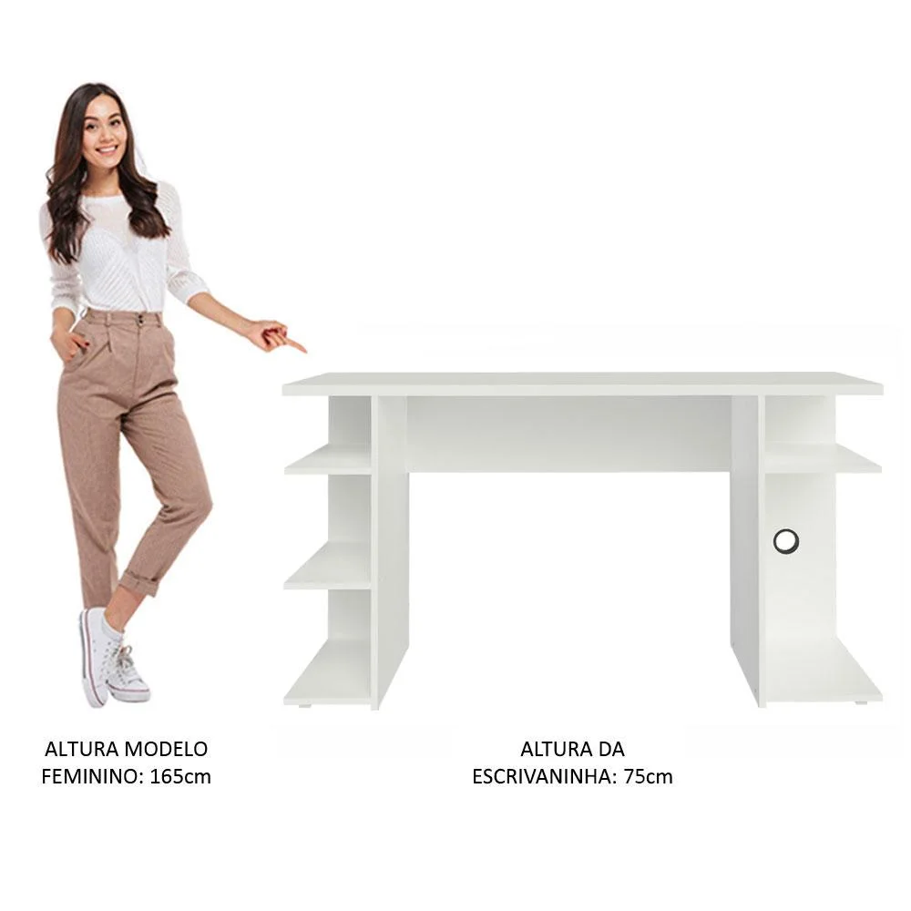Imagem 5 de 5 do produto Mesa para Computador Madesa, Branco - 9409