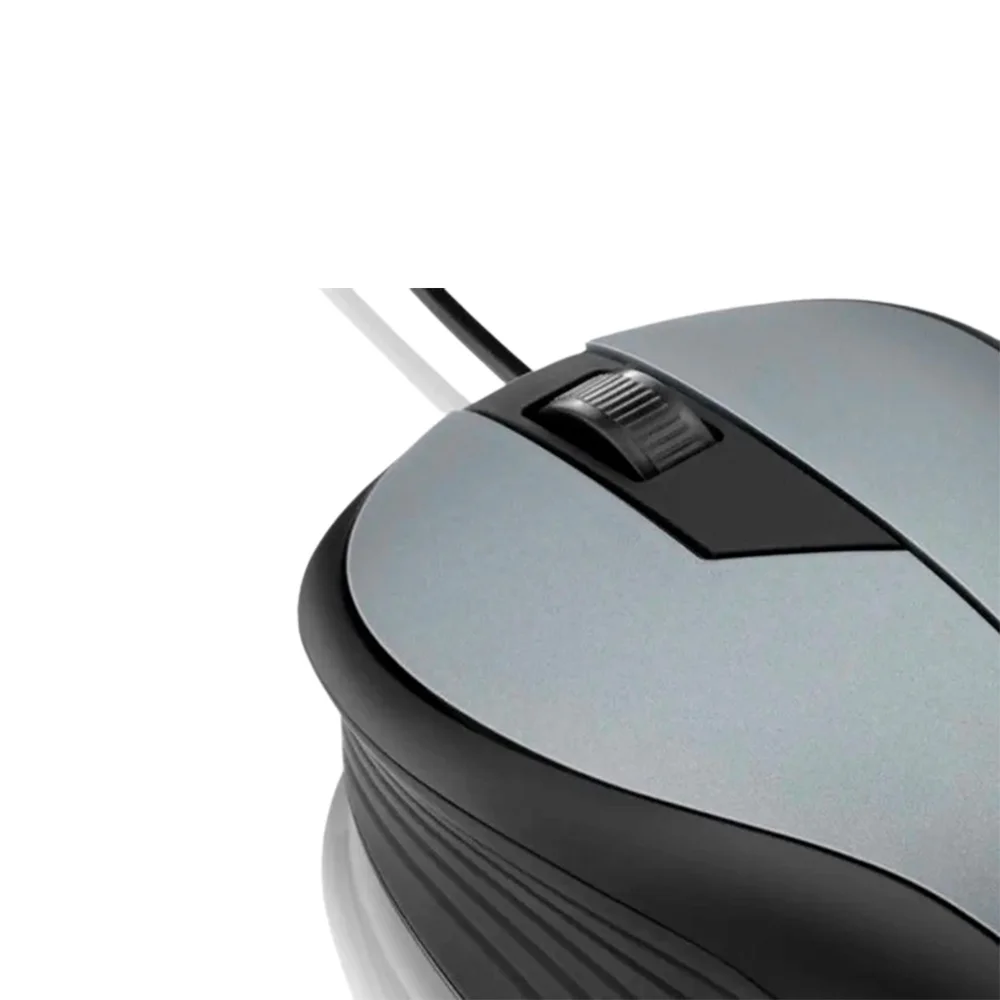 Imagem 2 de 3 do produto Mouse Emborrachado, Cinza e Preto, com Fio USB - Multi