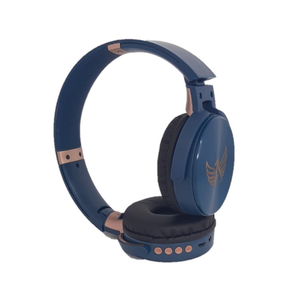 Fone Ouvido Headset Bluetooth, Fm, Mp3, Super Bass, Azul - A-998 | KaBuM!