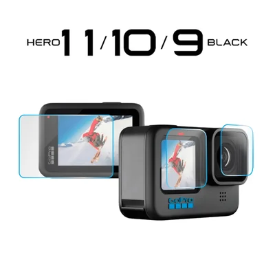 Película De Vidro Shoot Para Lente E Lcd Frontal/traseiro Gopro Hero 9 E 10 Black
