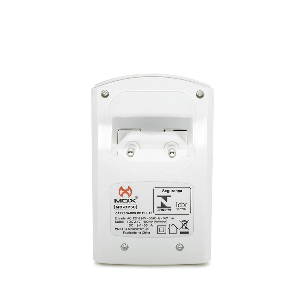 Carregador De Pilhas Mox Aa, Aaa E Bateria 9v Bivolt - Cp50