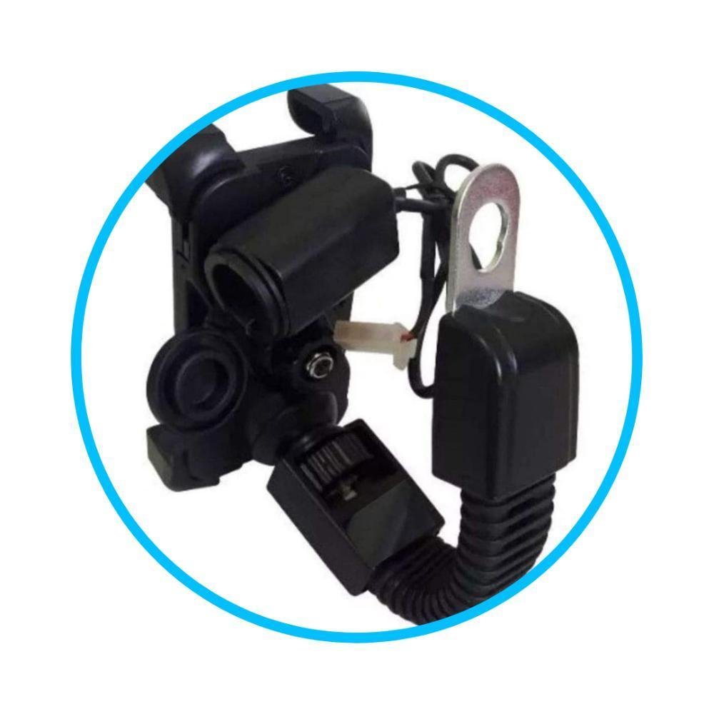 Imagem 3 de 4 do produto Suporte Celular Ferro Moto Garra De Ferro C/ Carregador Usb