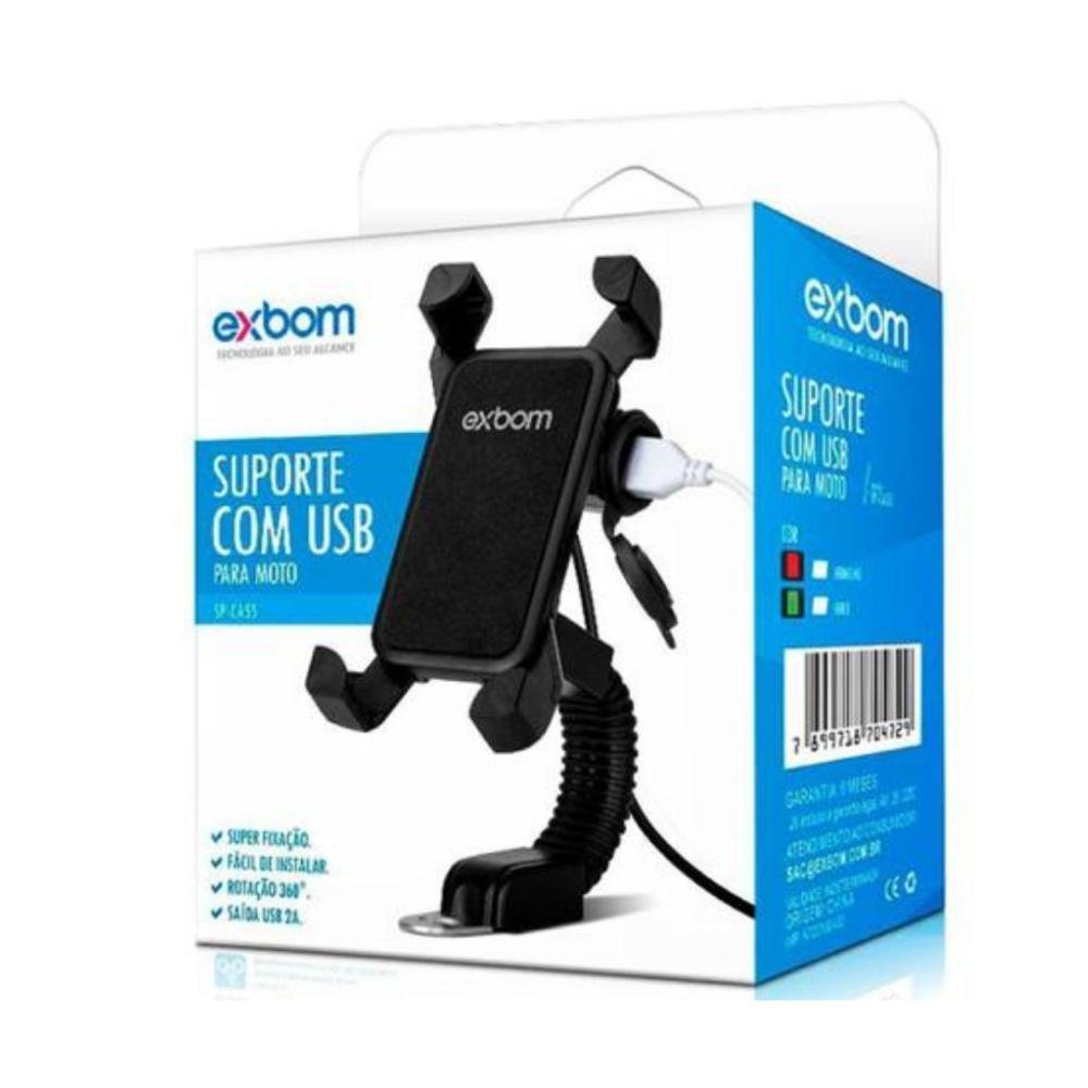 Imagem 4 de 4 do produto Suporte Celular Ferro Moto Garra De Ferro C/ Carregador Usb