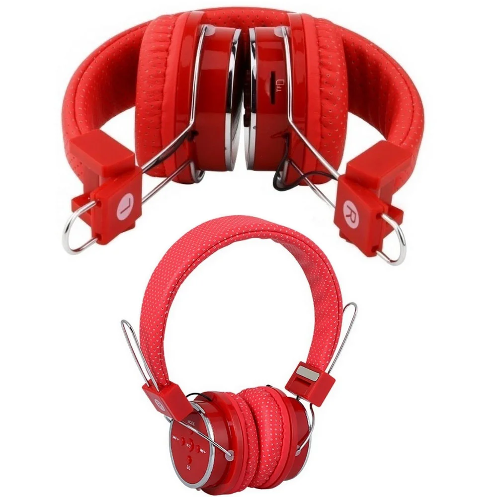 Imagem 2 de 4 do produto Fone De Ouvido Bluetooth Micro Sd Mp3 Rádio Fm Player B05 Vermelho