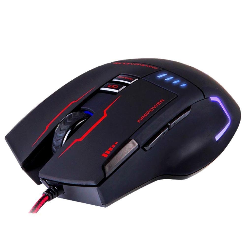 Mouse Gamer Bright, Com fio, 6 Modos De LED, 6400 DPI, 8 Botões - 593