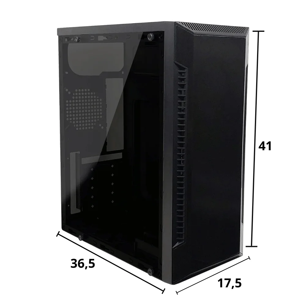 Gabinete Gamer Brazil PC BPC-C3147, Mid Tower,  ATX / Micro-ATX, Com Lateral de Vidro, Preto