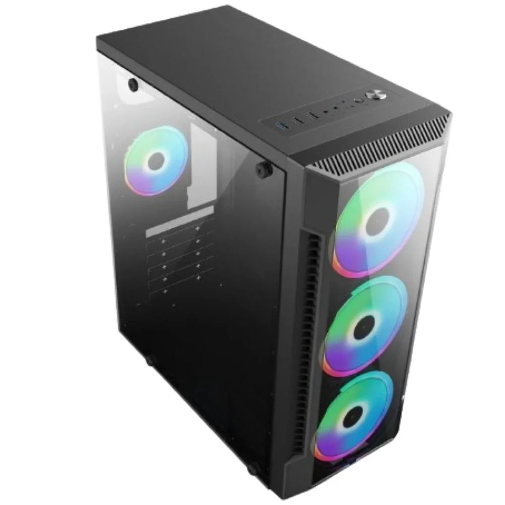 Gabinete Gamer Brazil PC BPC-C3147, Mid Tower,  ATX / Micro-ATX, Com Lateral de Vidro, Preto