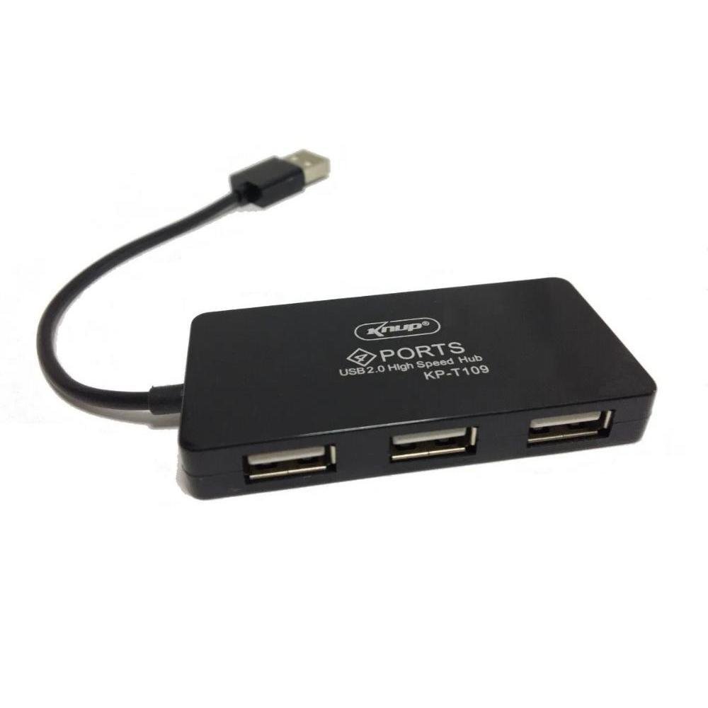 Imagem 2 de 2 do produto Mini Hub Usb 2.0 4 Portas Slim 480mbps Knup Kp-t109 Preto