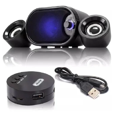 Caixa De Som KNUP Kp-6018bh Subwoofer 2.1, 11w RMS, USB/SD/bluetooth 11w P/ Pc