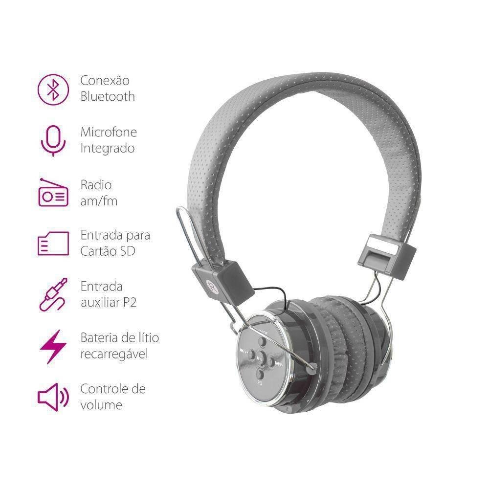 Imagem 2 de 2 do produto Fone De Ouvido Bluetooth Headphone Boas Para Iphone, Cinza