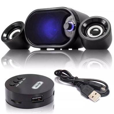 Caixa De Som KNUP Kp-6018h Subwoofer 2.1 Bluetooth Usb Para Pc Notebook Home Theater Celular