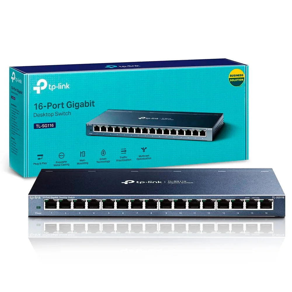 Switch Tp Link 16 Portas TLSG116 KaBuM
