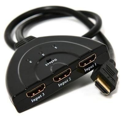 HUB Dex, Switch Divisor, HDMI 1x3, Com Rabicho, HDMI Macho, 45cm