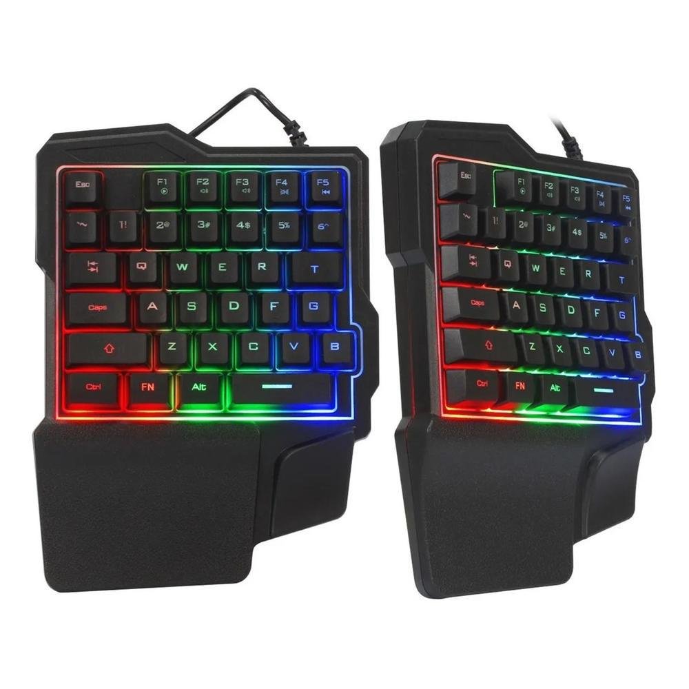 Teclado Gamer FY, Single Handed, USB, RGB, PC Notebook Teclado Gamer FY, Single Handed, USB, RGB, PC Notebook